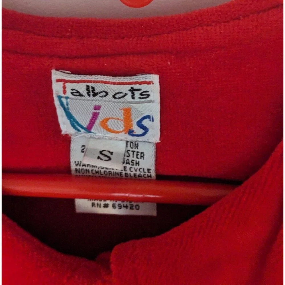 Vintage Talbots Kids Holiday Party Red Dress Jacket Cloak & Pants Set Size Small